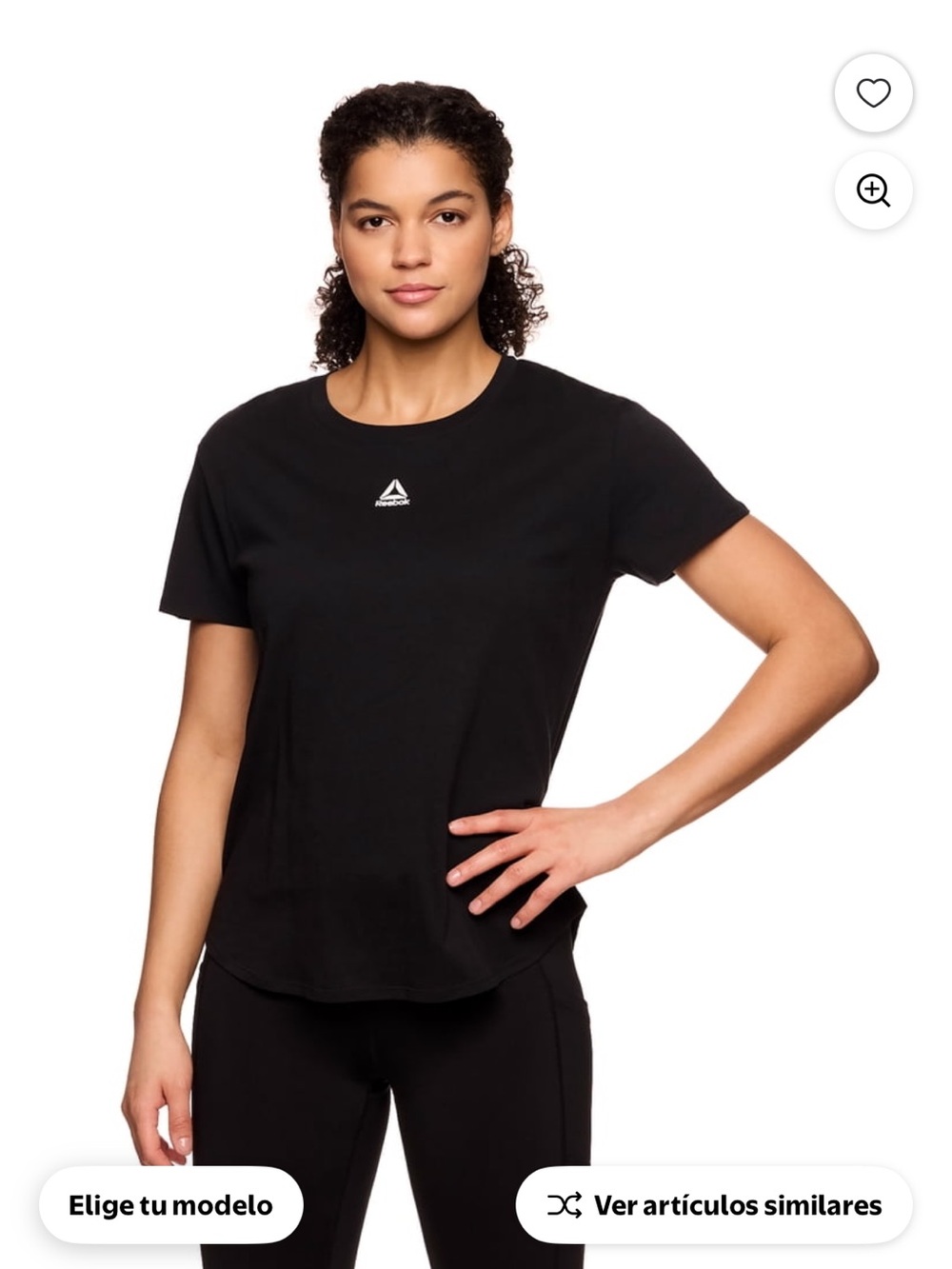Reebok Black Crewneck Short-Sleeve Logo Tee